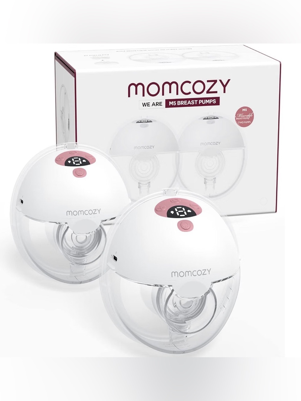 Momcozy M5 Portable Electric Breast Pump Set in White